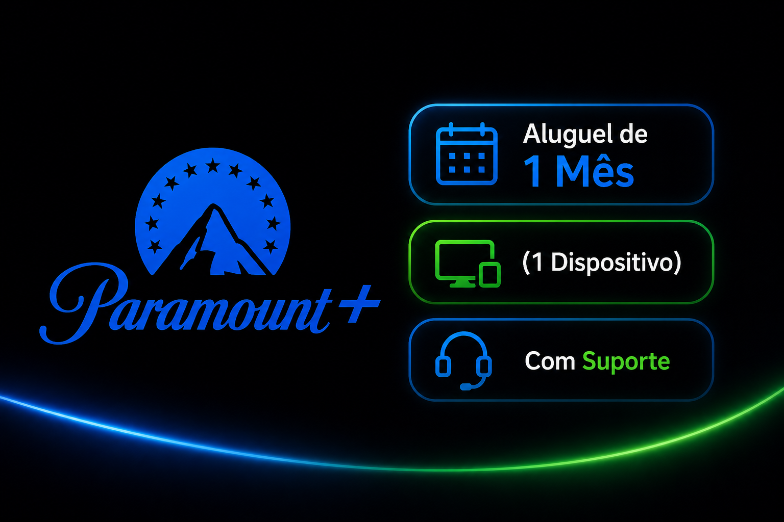 PARAMOUNT+: Aluguel de 1 Mês (1 Dispositivo) Com Suporte